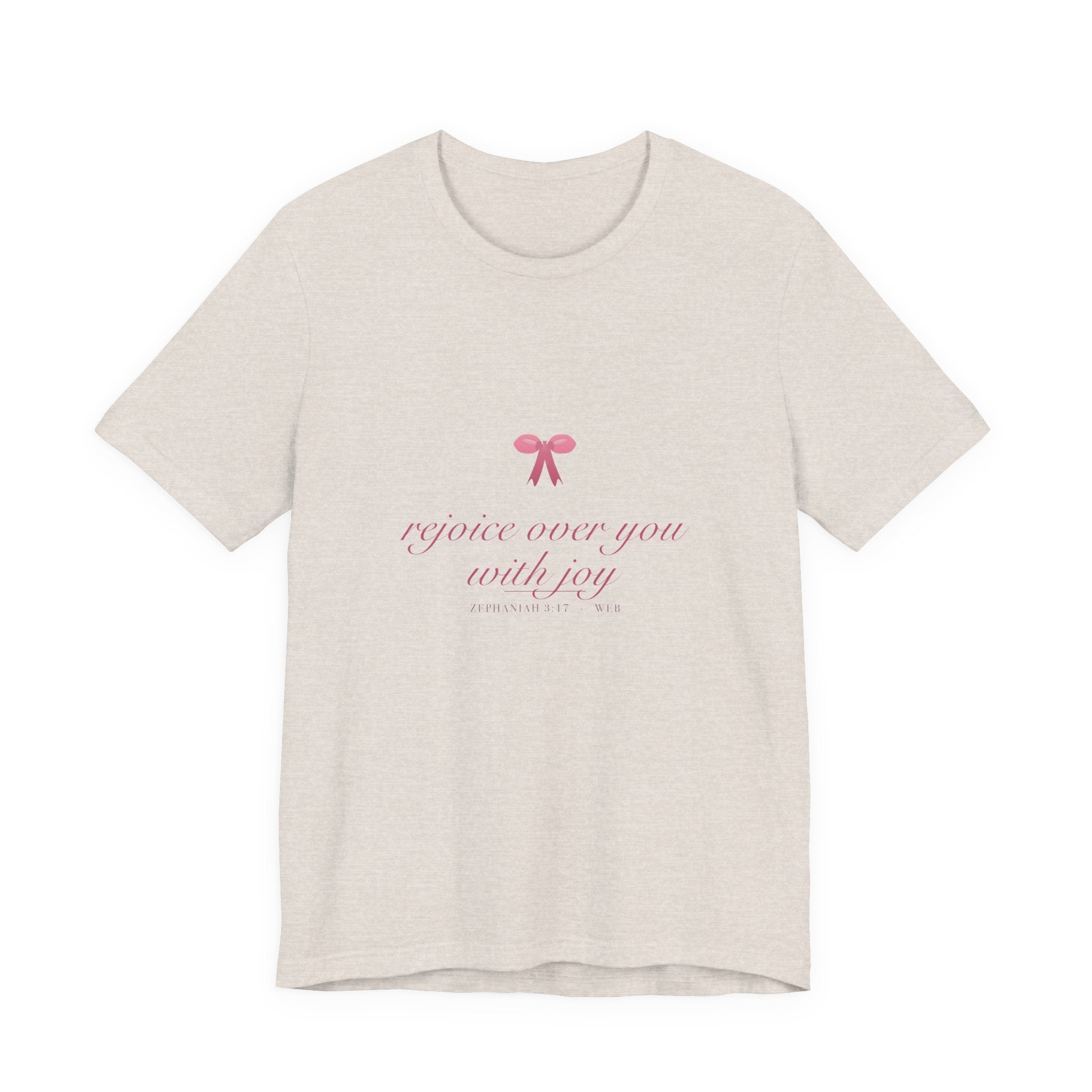 Rejoice Over You With Joy Shirt, Coquette Christian Tee, Soft Girl Faith Aesthetic, Bible Verse